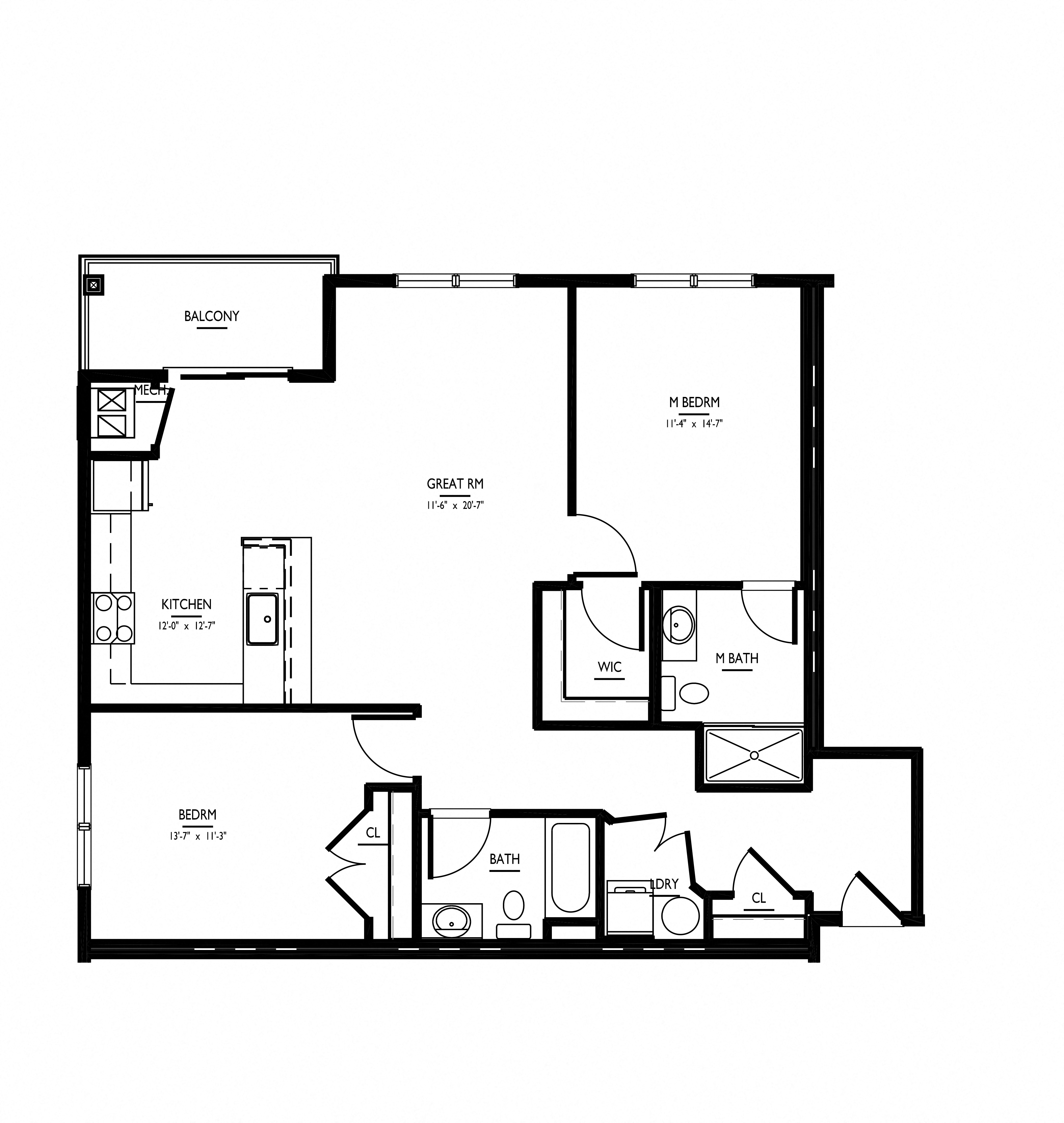 floorplan of apartment 2611